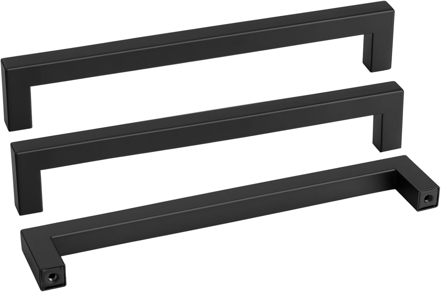 Upgrade Your Cabinets with 10 Pack of Sleek Black Square Bar Pulls - Durable Stainless Steel Handles for Modern Kitchen and Bathroom Decor