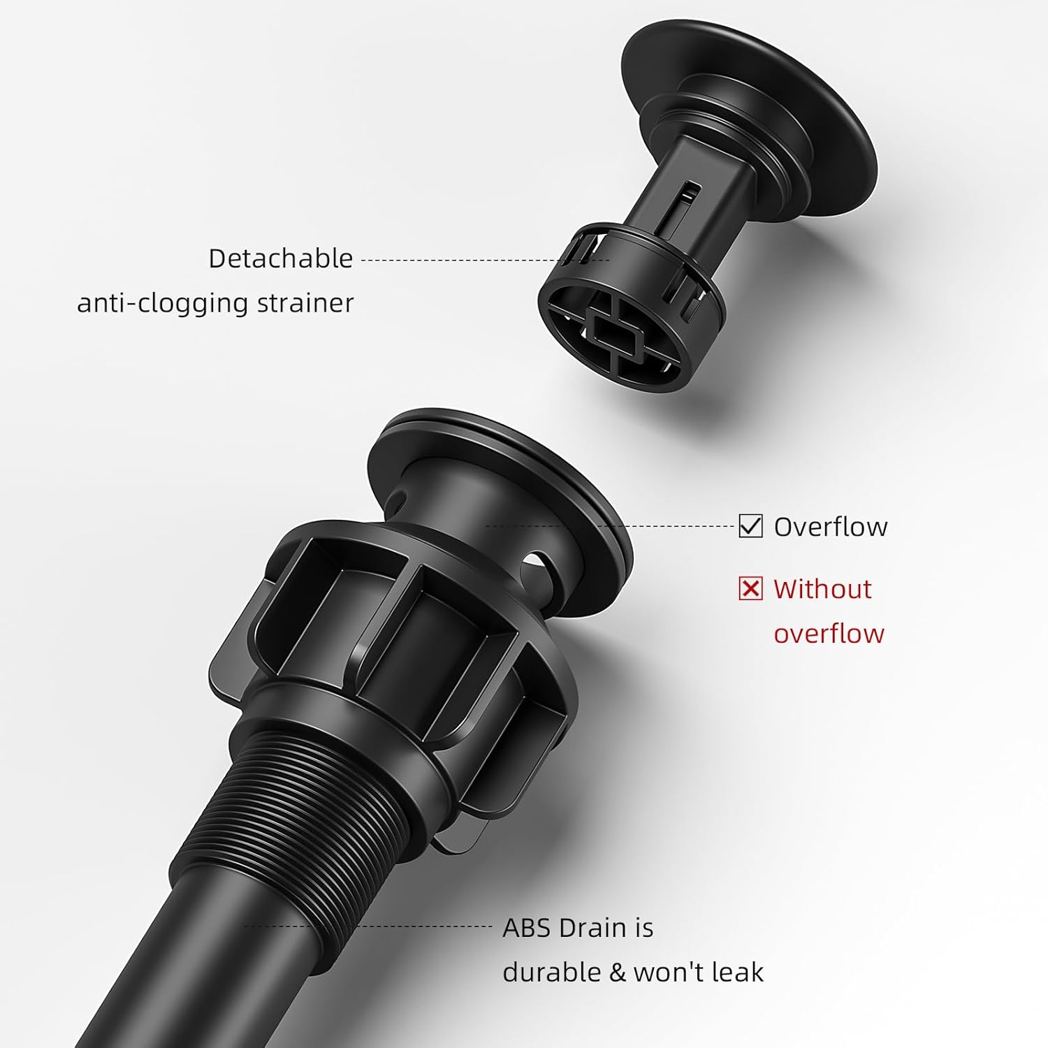 Bathroom Faucet Matte Black Modern Waterfall Bathroom Sink Faucet with Single Handle Suitable for 1 or 3 Holes,Supply Deck Plate and Hose