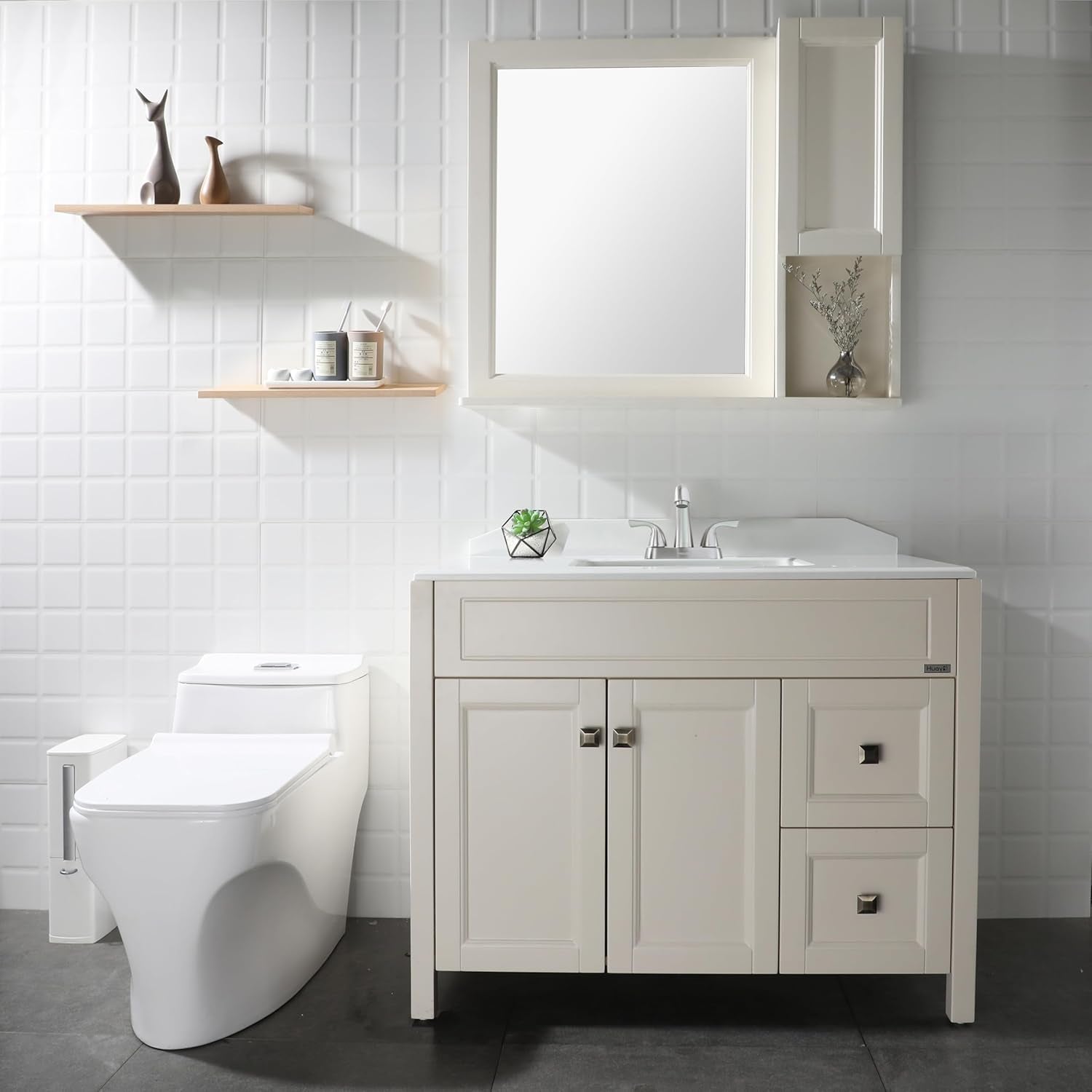 2-Handle Bathroom Sink Faucet with Drain Assembly and Supply Hose Lead-Free Cupc Lavatory Faucet Mixer Double Handle Tap Deck Mounted Brushed Nickel,13598