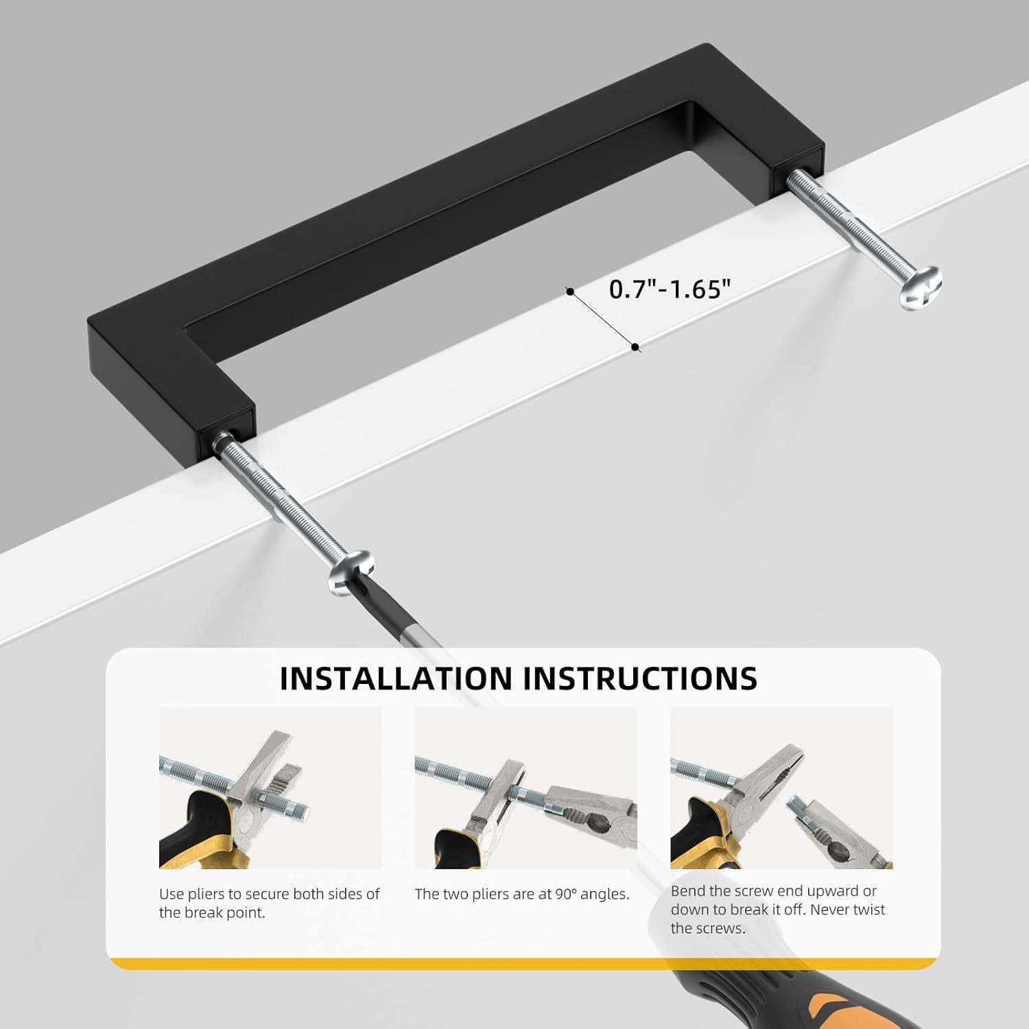 Upgrade Your Cabinets with 10 Pack of Sleek Black Square Bar Pulls - Durable Stainless Steel Handles for Modern Kitchen and Bathroom Decor