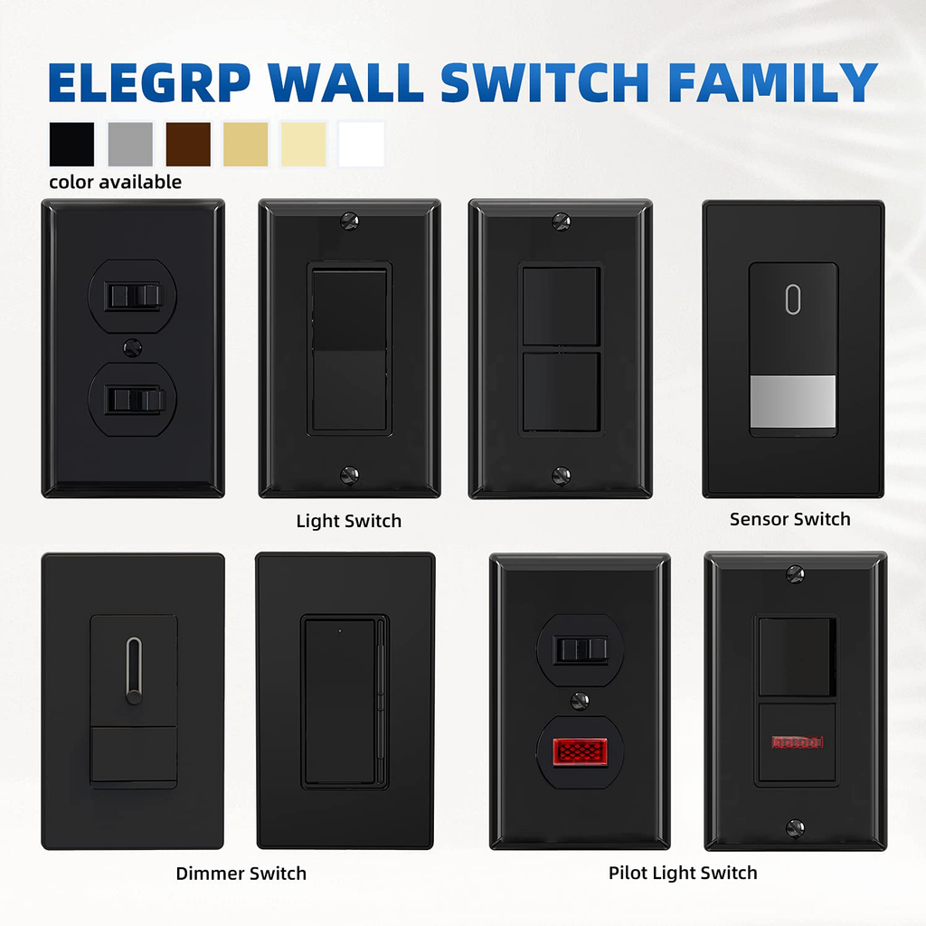 Sleek Glossy Black Decorator Double Rocker Light Switch - 15A 120V with Wall Plate Included - Perfect for Modern Homes