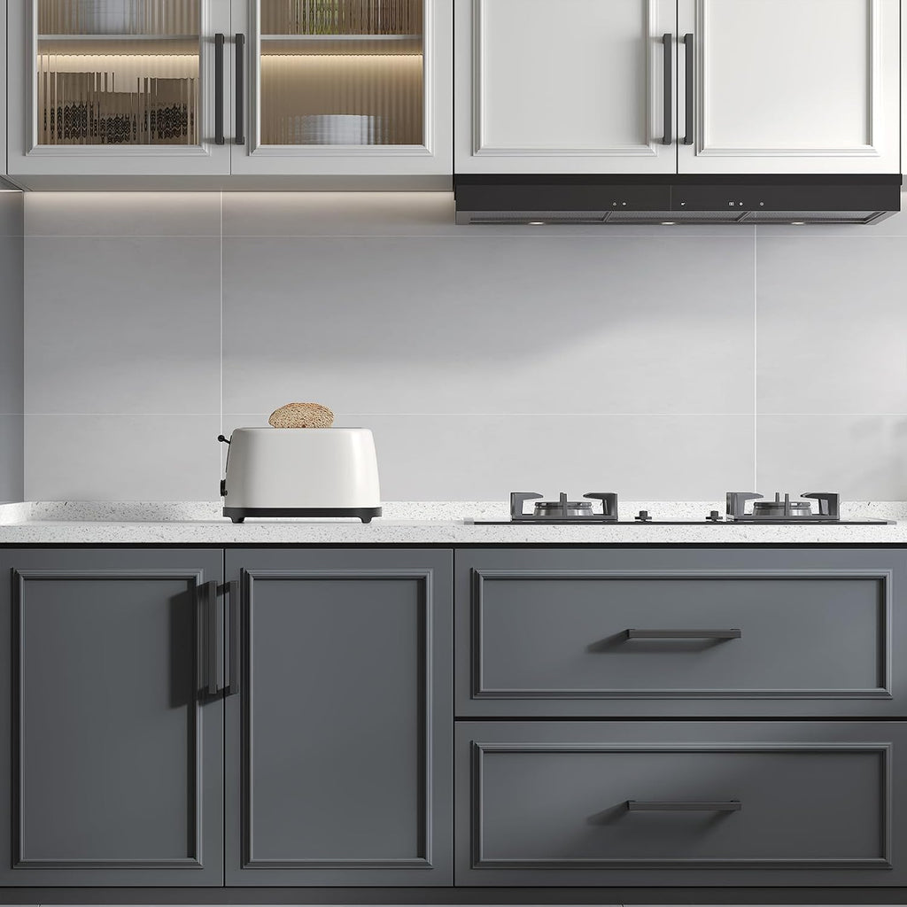 Upgrade Your Cabinets with 10 Pack of Sleek Black Square Bar Pulls - Durable Stainless Steel Handles for Modern Kitchen and Bathroom Decor